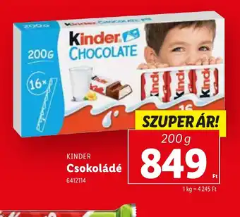 Lidl Kinder Csokoládé ajánlat