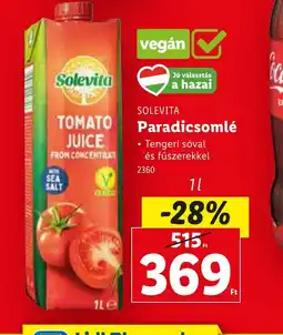 Lidl Solevita Paradicsomlé ajánlat