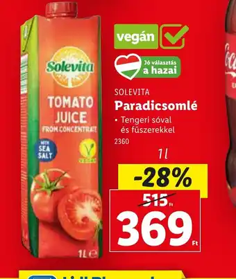 Lidl Solevita Paradicsomlé ajánlat