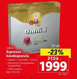 Lidl Omnia Espresso Kávékapszula ajánlat