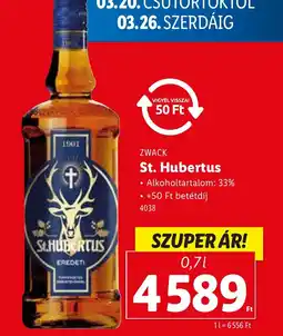 Lidl Zwack St. Hubertus ajánlat