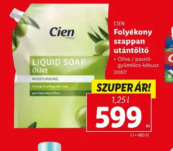 Lidl Cien folyékony szappan utántöltő ajánlat