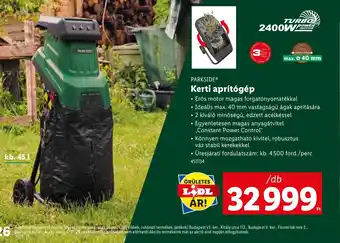 Lidl Parkside Kerti apr ,Constant Power Control"tgép ajánlat