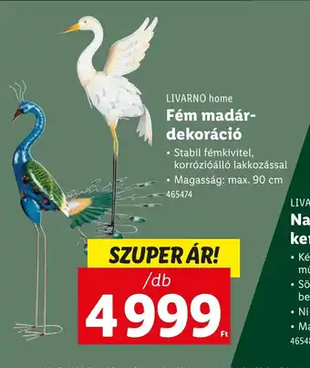 Lidl Livarno Home Fém madár-dekoráci ajánlat