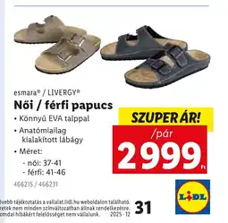 Lidl Esmara/Livergy Női/Férfi Papucs ajánlat