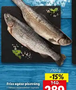 Lidl Friss egész pisztráng ajánlat