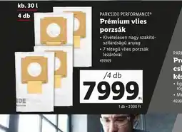 Lidl Parksid Performance Prémium Vlies Porszák ajánlat