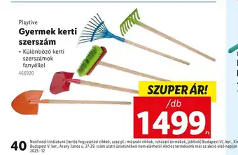 Lidl Playtive Gyerek kerti szerszám ajánlat