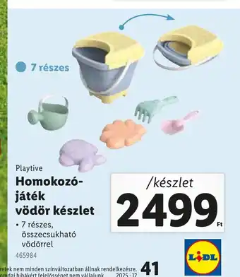 Lidl Playtive Homokoz-játék vödör készlet ajánlat