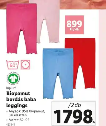 Lidl Lupilu Biopamut Bordás Baba Leggings ajánlat