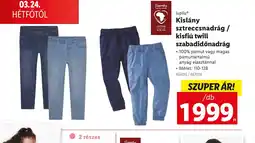 Lidl Lupilu® Kislány sztreccs nadrág / kisfiú twill szabadidőnadrág ajánlat