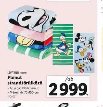 Lidl Livarno home Pamut strandtörülköző ajánlat