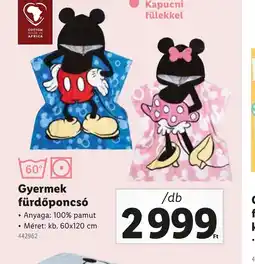 Lidl Gyermek fürdőponcs ajánlat