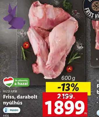 Lidl Friss, darabolt nyúlhús ajánlat