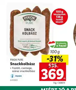 Lidl Pikok Pure Snackkolbász ajánlat