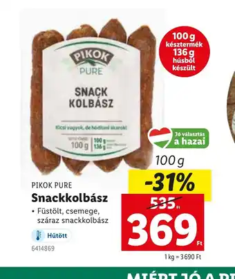 Lidl Pikok Pure Snackkolbász ajánlat