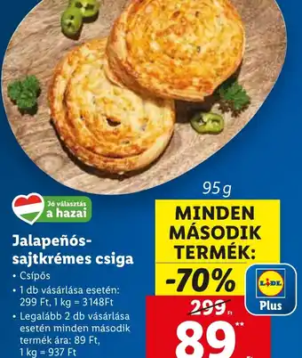 Lidl Jalapeños-sajtkrémes csiga ajánlat