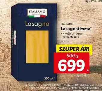 Lidl Italiano Lasagnatészta ajánlat