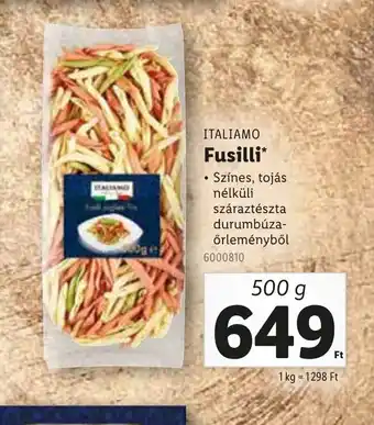 Lidl Italiano Fusilli ajánlat