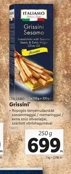 Lidl Italiano Grissini Sesamo ajánlat