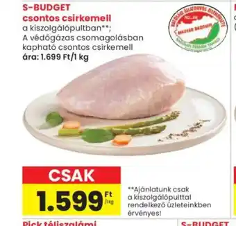 Spar Market S-BUDGET csontos csirkemell ajánlat