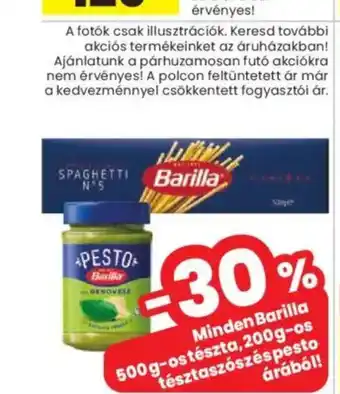 Spar Market Minden Barilla 500g-ostészta, 200g-os tésztaszószés pesto ajánlat