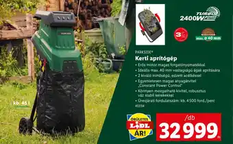 Lidl PARKSIDE® Kerti aprítógép ajánlat