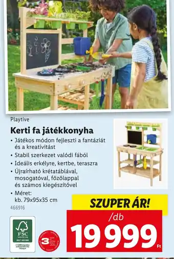 Lidl Playtive Kerti fa játékkonyha ajánlat