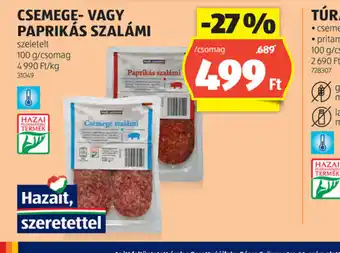 ALDI Csemege- vagy Paprikás szalámi ajánlat