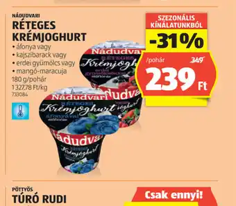 ALDI Nádudvari Réteges Krémjoghurt ajánlat