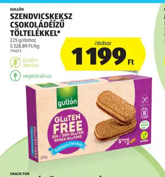 ALDI Gullon Szendvicskeksz Csokoládéízű Töltelékkel ajánlat