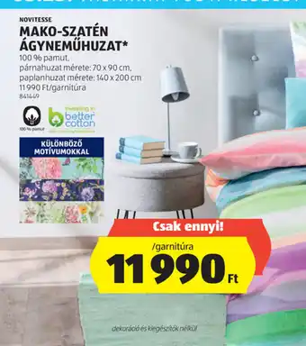 ALDI Mako-szatén ágyneműhuzat ajánlat