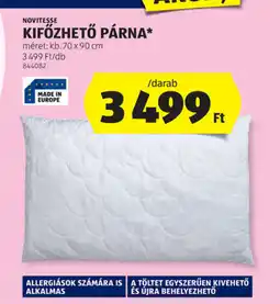 ALDI Novitesse Kifőzhető Párna ajánlat