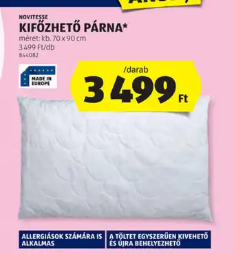 ALDI Novitesse Kifőzhető Párna ajánlat