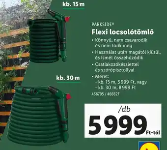 Lidl Parkside flexi locsolótömlő ajánlat