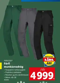 Lidl Parkside férfi munkásnadrág ajánlat