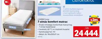 Lidl Livarno home 7 zónás komfort matrac ajánlat