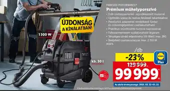 Lidl Parkside performance prémium műhelyporszívó ajánlat