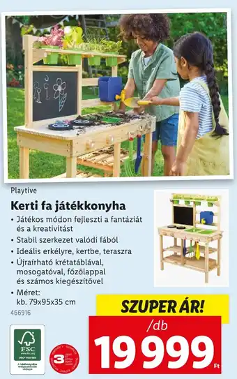 Lidl Playtive kerti fa játékkonyha ajánlat