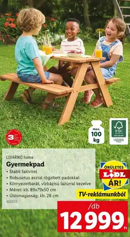 Lidl Livarno home gyermekpad ajánlat