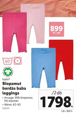 Lidl Lupilu biopamut bordás baba leggings ajánlat