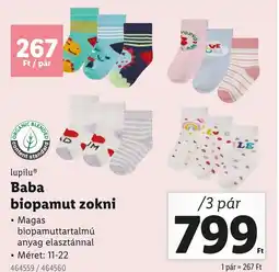 Lidl lupilu Baba biopamut zokni ajánlat