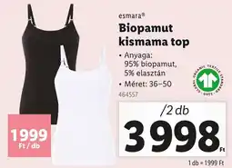 Lidl Esmara biopamut kismama top ajánlat