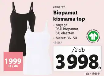 Lidl Esmara biopamut kismama top ajánlat