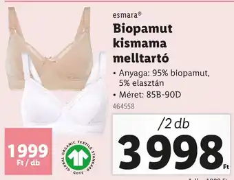 Lidl Esmara biopamut kismama melltartó ajánlat