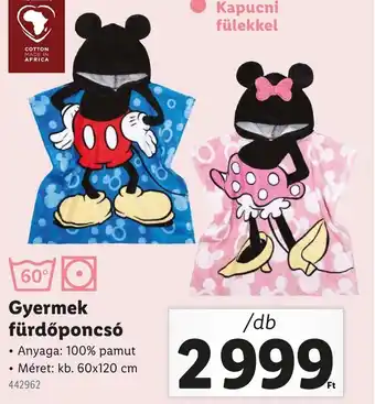 Lidl Gyermek fürdőponcsó ajánlat