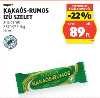 ALDI Riquet kakaós-rumos ízű szelet ajánlat