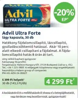 Benu Gyógyszertárak Advil ultra forte ajánlat