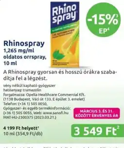 Benu Gyógyszertárak Rhinospray ajánlat