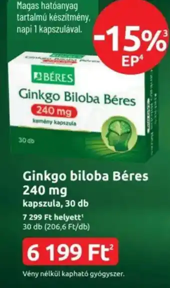 Benu Gyógyszertárak Ginkgo biloba béres ajánlat